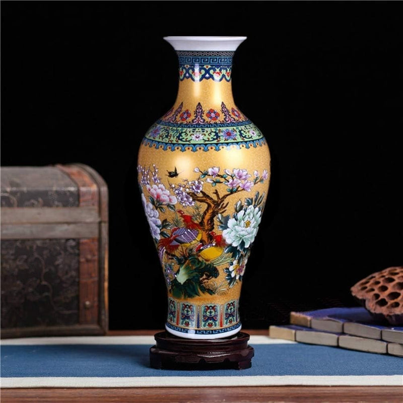 Ceramic Floor Vase 46 cm Golden