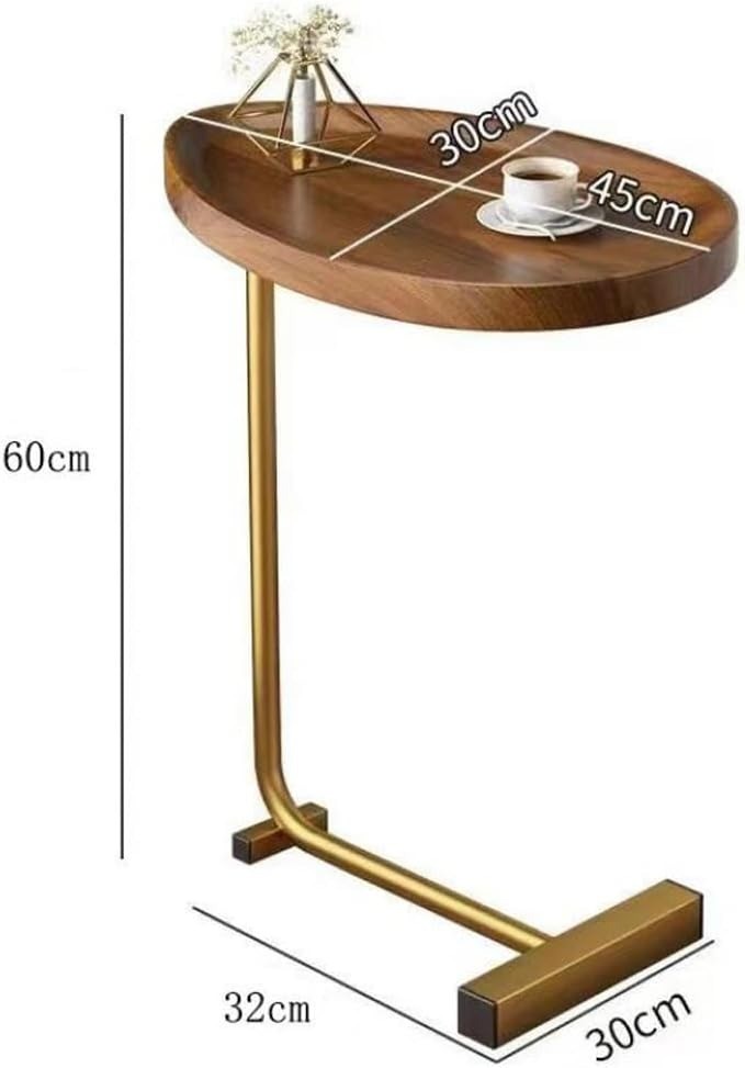 Gelory C Shaped End Table, Narrow Side Table,