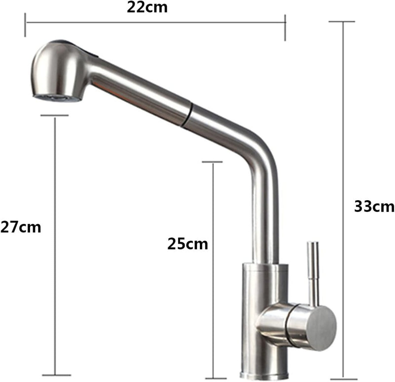 Brushed Kitchen Faucet with Pull down Sprayer