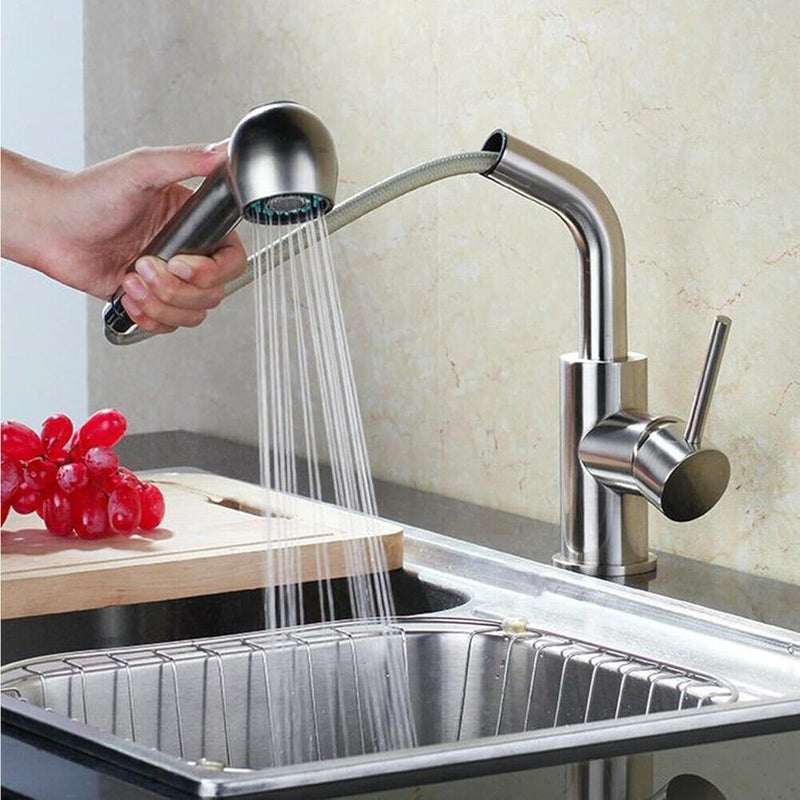 Brushed Kitchen Faucet with Pull down Sprayer