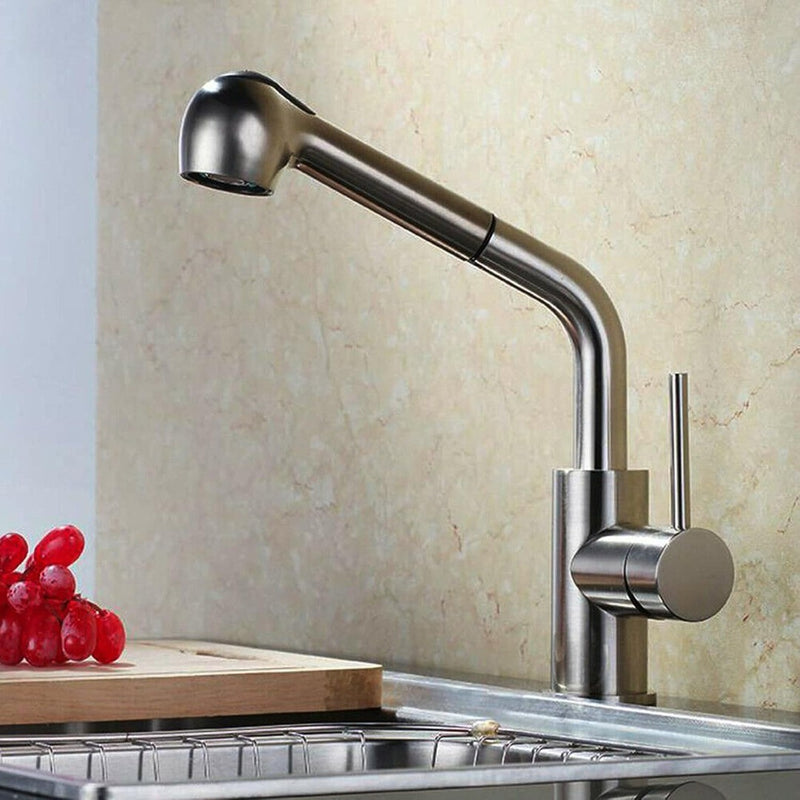 Brushed Kitchen Faucet with Pull down Sprayer