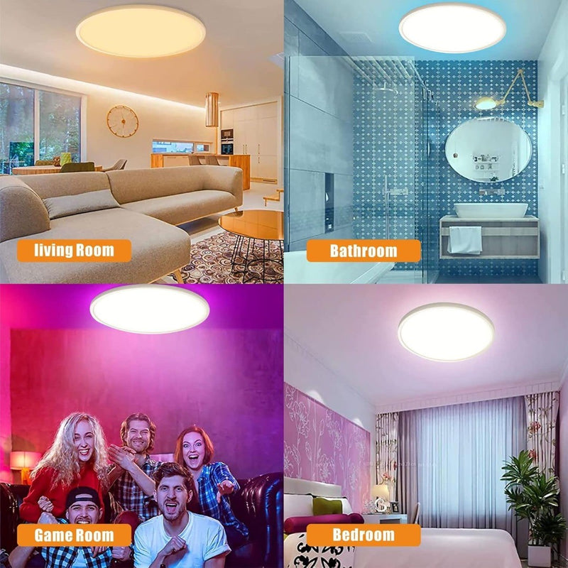 Led Ceiling Light with Remote Control 24w 3000K-6000K Dimmable Waterproof