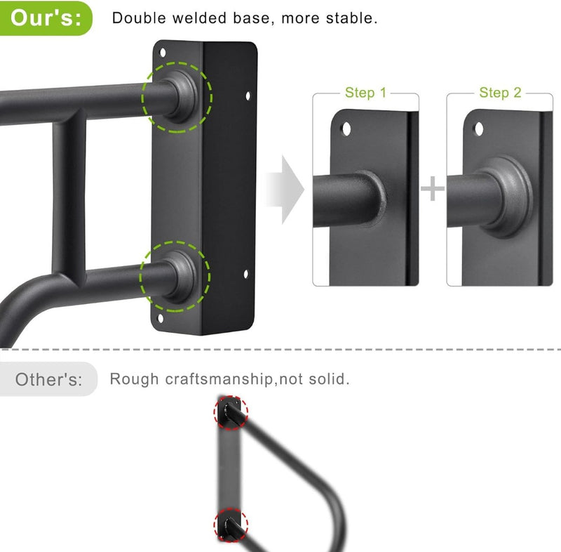 Heavy Duty 30" Handrail for Outdoor 1-4 Step Left Hand