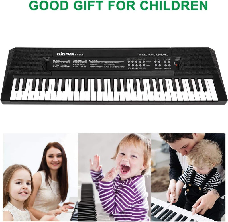 61-Key Keyboard Piano Music Piano with Microphone Portable for kids Ages 3 to 12