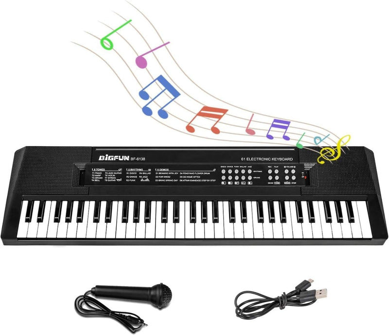 61-Key Keyboard Piano Music Piano with Microphone Portable for kids Ages 3 to 12