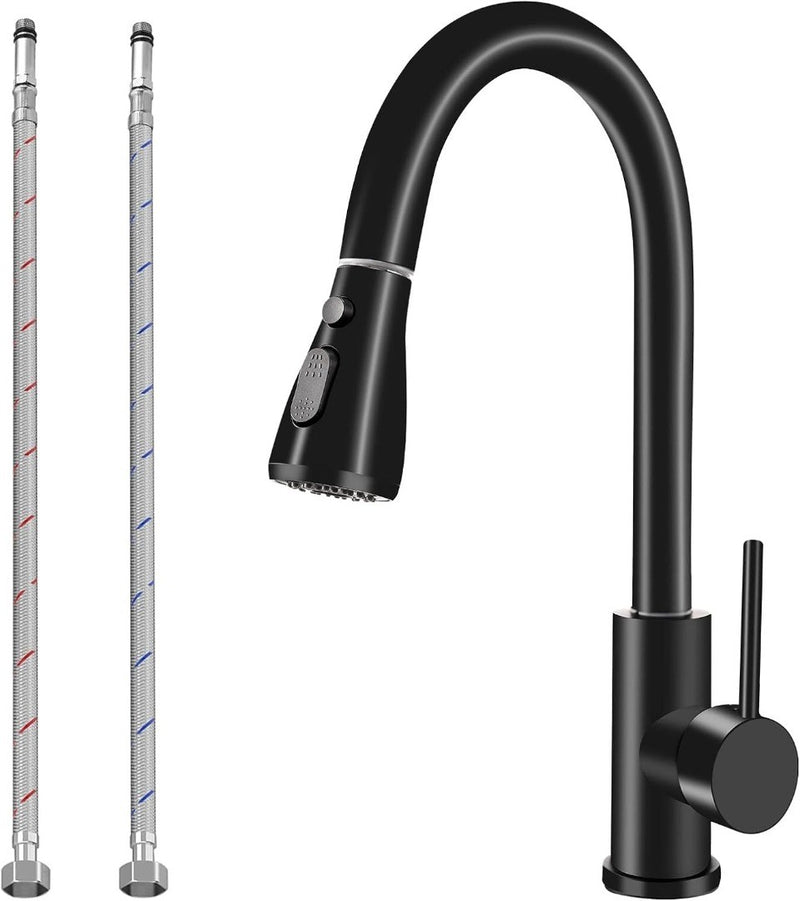 Kitchen Sink Tap 360° Swivel Kitchen Faucet Single Handle BLK