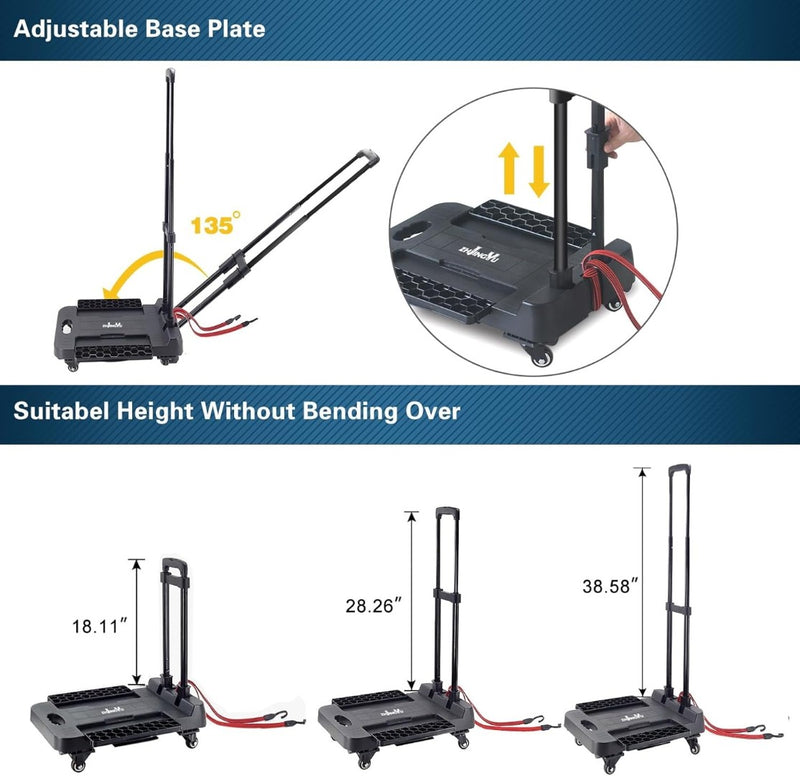 Folding Hand Truck Cart Heavy Duty Trolley 220lbs Capacity Folding