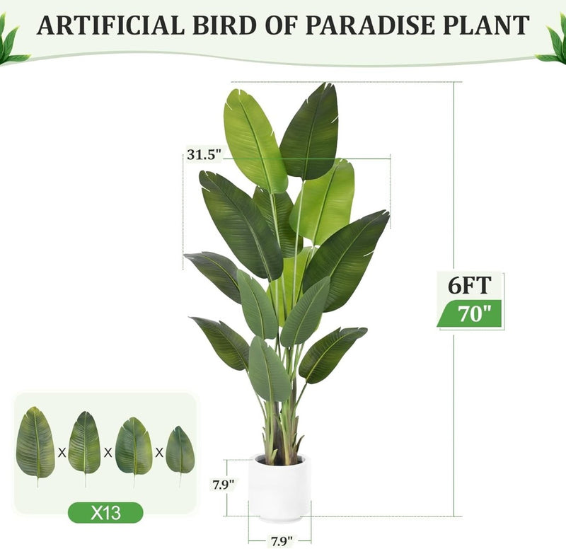 Artificial Bird of Paradise 180cm Tall 13 Leaves