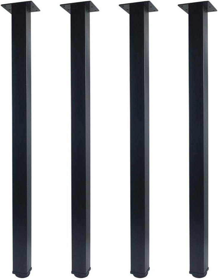 4 Pack Table Legs Black Square DIY Set Upcycling Kit 400kg Capacity Heavy Duty