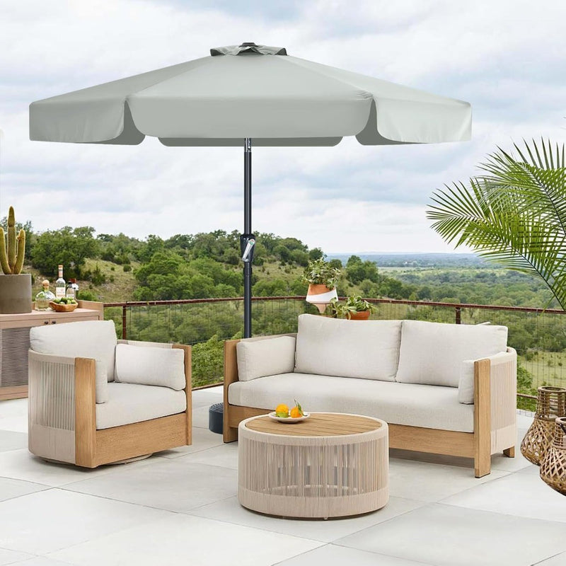 Valance Patio Umbrella for Outdoor Table Market (2.3M, Light Gray)