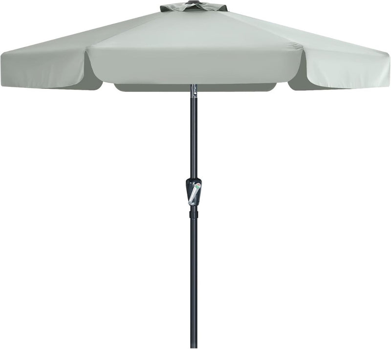 Valance Patio Umbrella for Outdoor Table Market (2.3M, Light Gray)