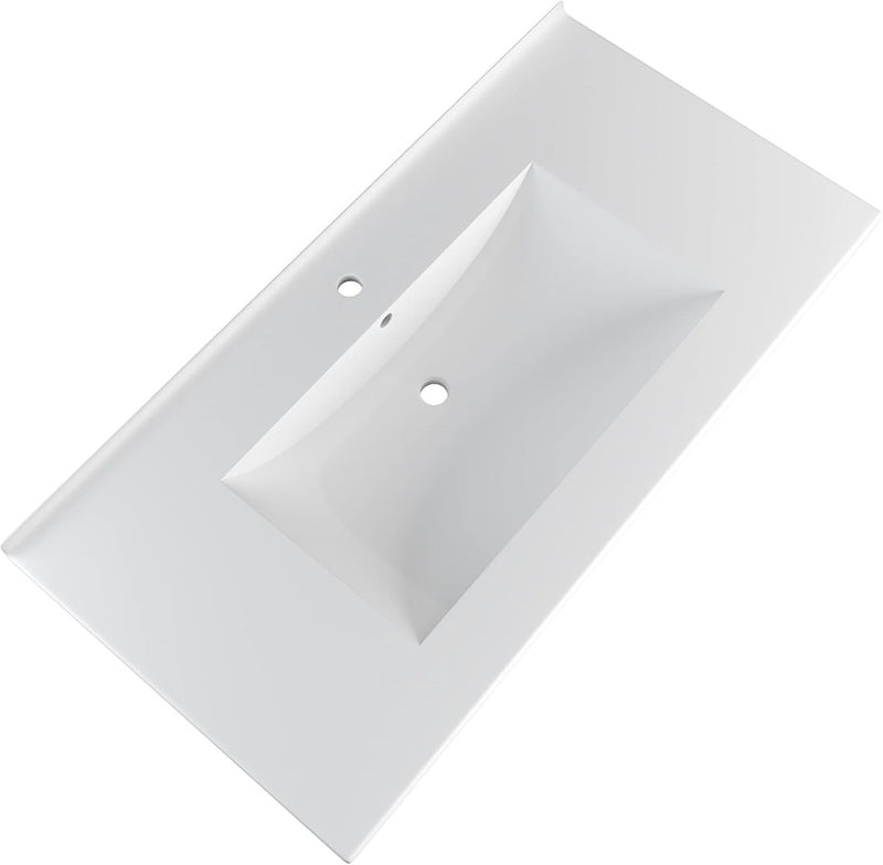 White Ceramic Single Tap Hole Sink- MEJE 91 x 46 cm