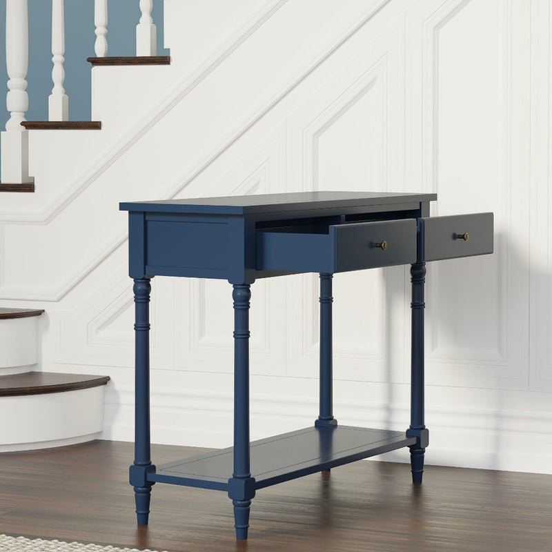 Console Table with Storage Drawers, Slim Console Table for Hallway, Compact