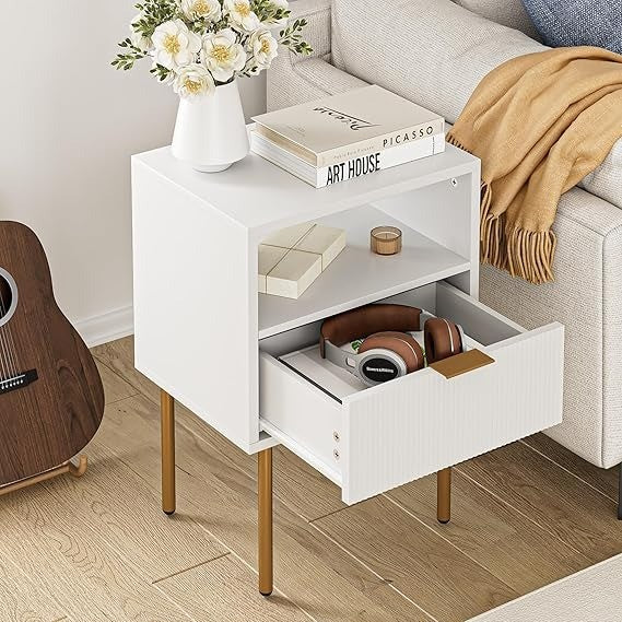 Night Stand, Modern Nightstand with Drawers, End Tables Living Room