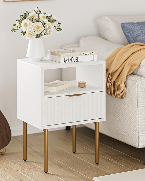 Night Stand, Modern Nightstand with Drawers, End Tables Living Room