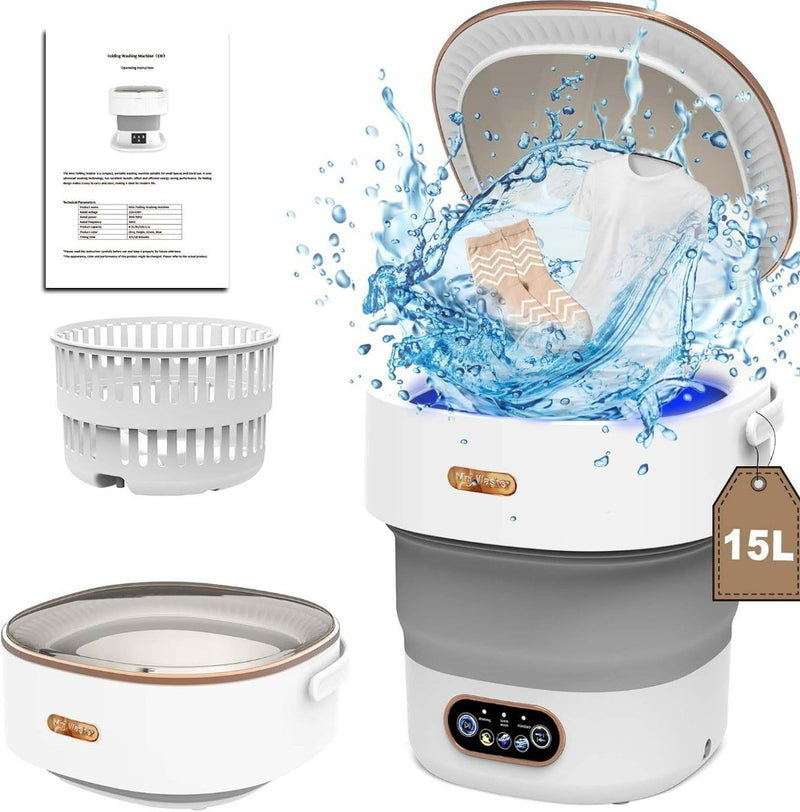 Portable Washing Machine 2 in 1 Foldable Washer Machine and Dryer