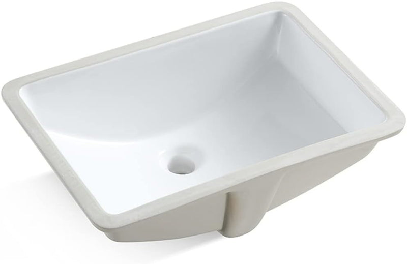 Vessel Sink-MEJE Ceramic Rectangle Undermount Bathroom Sink