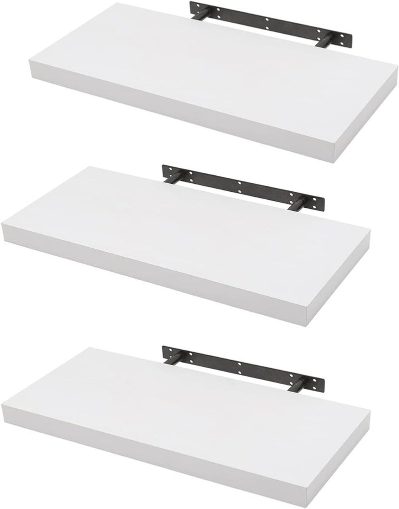 Floating Shelves Wall Mount Set of 3 White