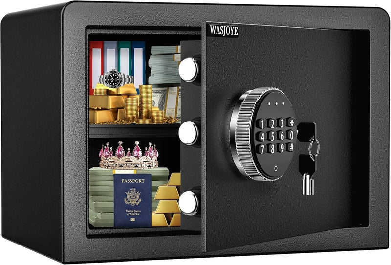 Money Safe Lock Box with Keypad & Keys 16L