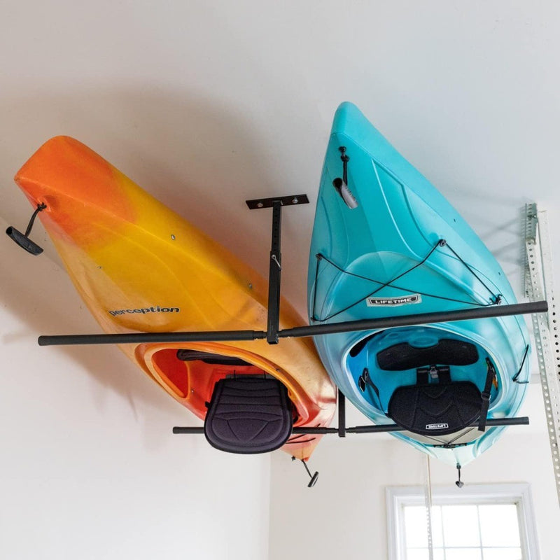 2 Kayak Ceiling Rack Storage Hanger Mount Black