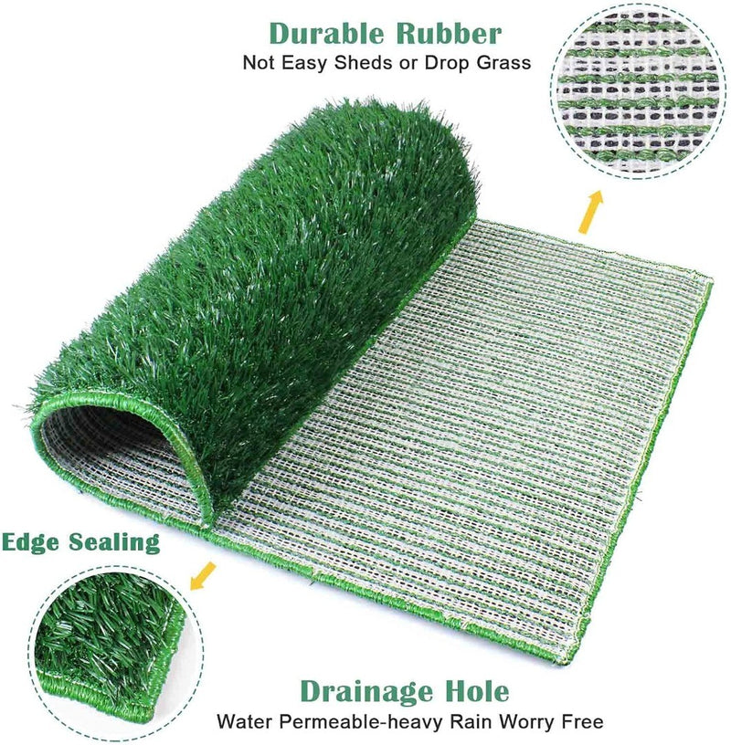 Dog Toilet Puppy Pee Training Pad with Two Artificial Grass Mats