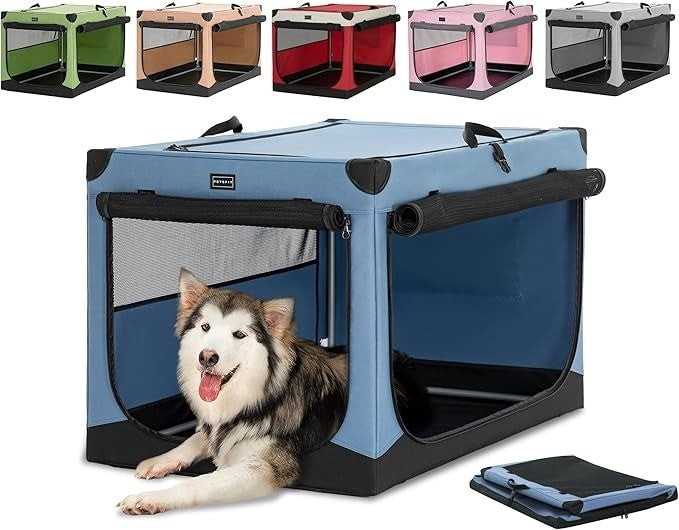 Dog Crates for Large Dogs, Adjustable Fabric Cover by Spiral Iron Pipe