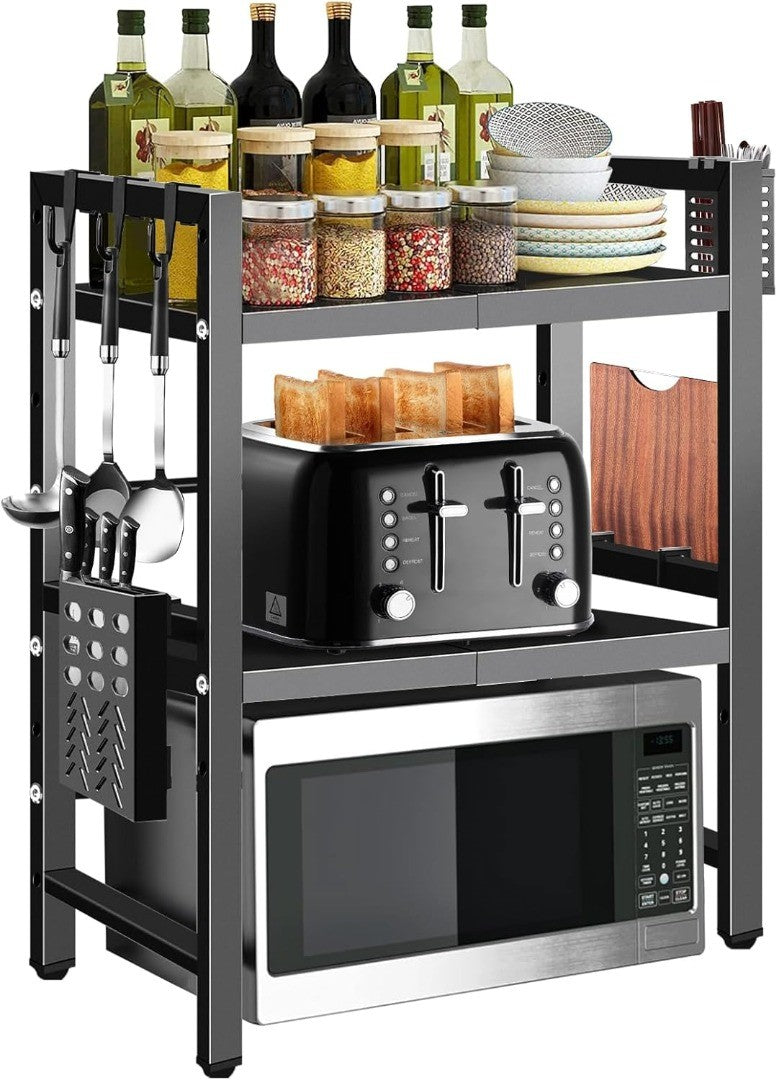 Three Tier Expandable Microwave Rack Kit Space