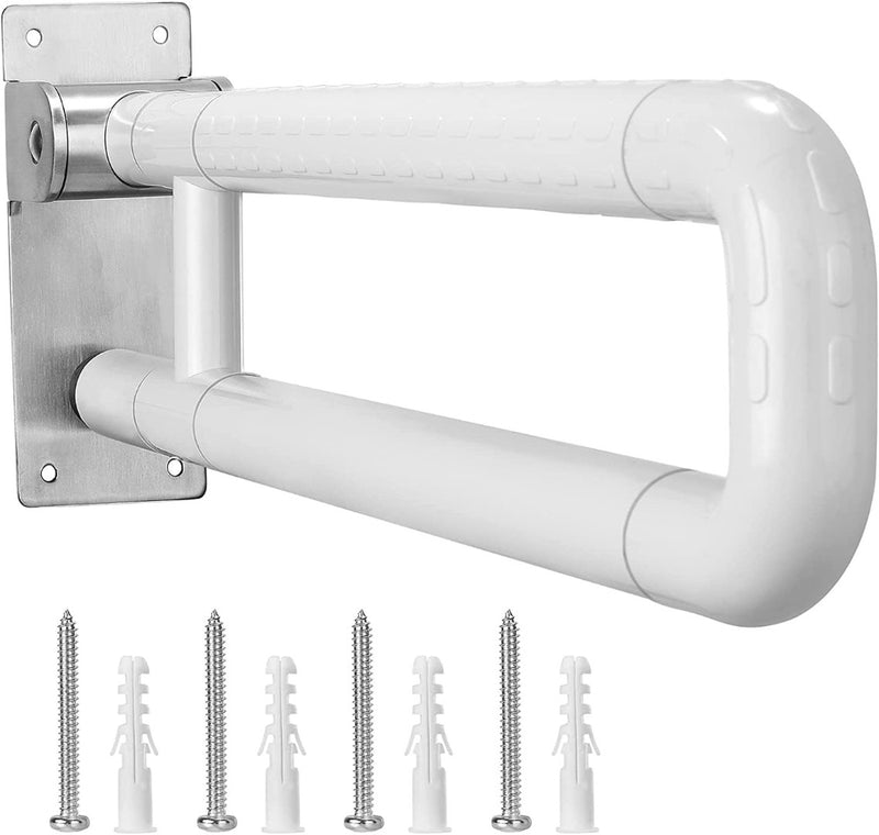 Bathroom Support Handle - 60cm - Foldable - Anti Skid - Stainless Steel - White