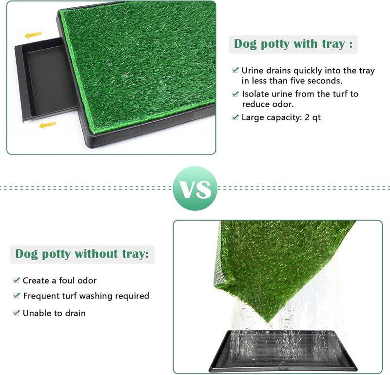 Dog Toilet Puppy Pee Training Pad with Two Artificial Grass Mats