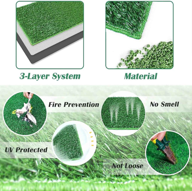 Dog Toilet Puppy Pee Training Pad with Two Artificial Grass Mats