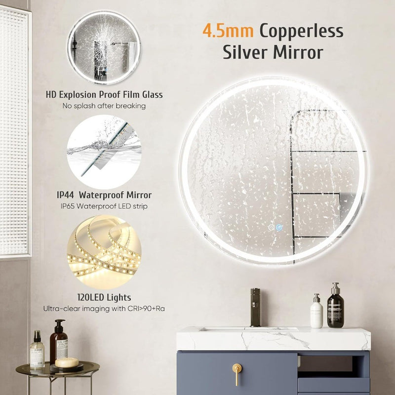 Bathroom Mirror with LED Light 60cm