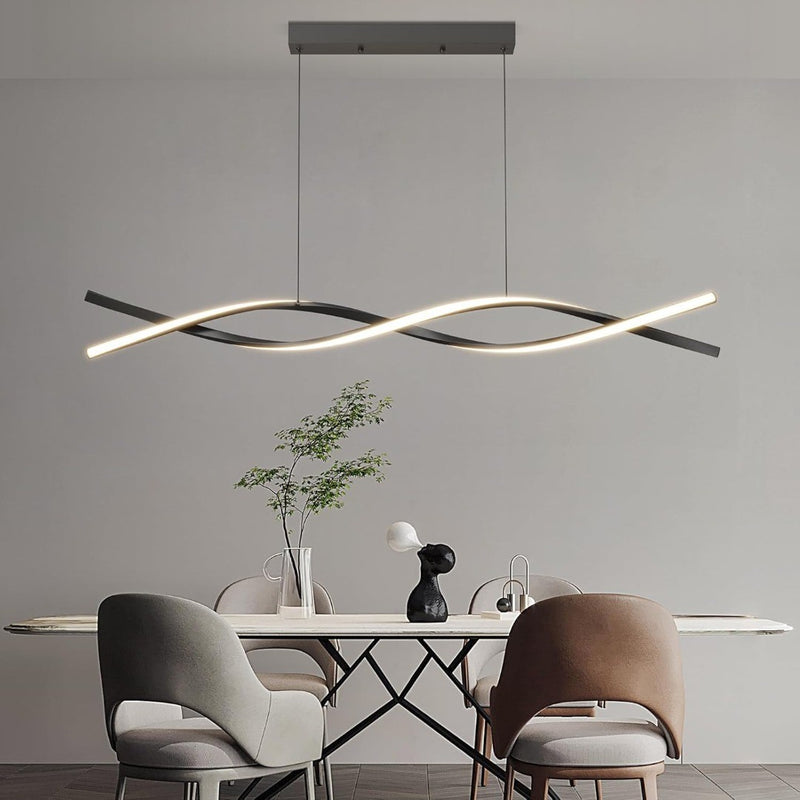 Wave Pendant Light 10%-100% Dimmable 100cm Black