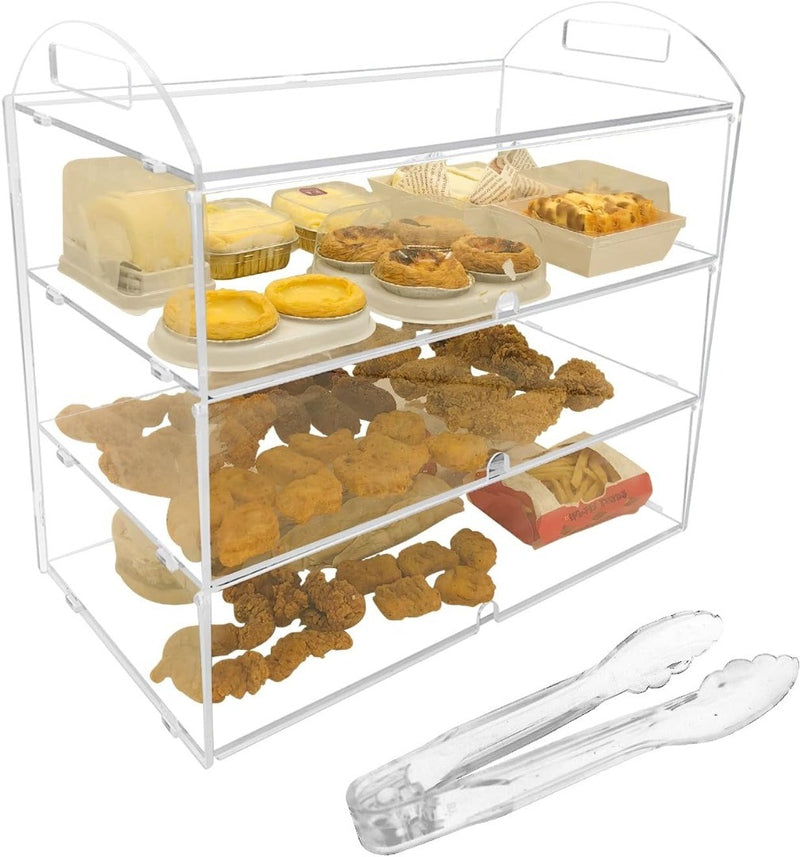 3 Tiers Clear Counter Top Bakery Display Case