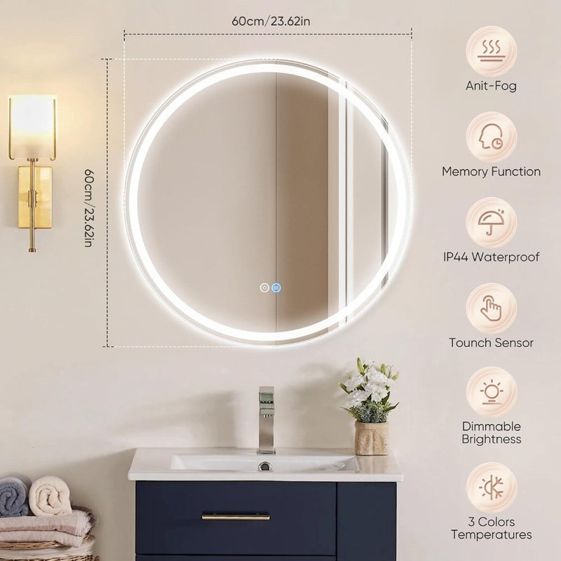 Bathroom Mirror with LED Light 60cm