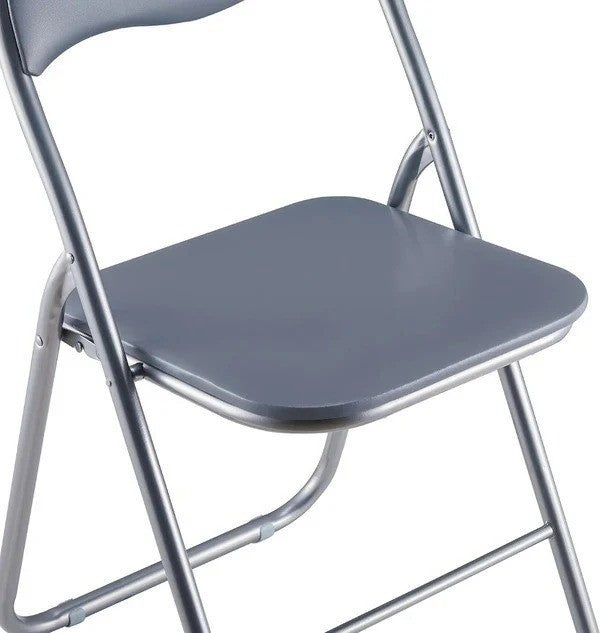 Folding Chairs Set of 4 Grey LECHAMP LeChamp Folding Chairs for Home Office