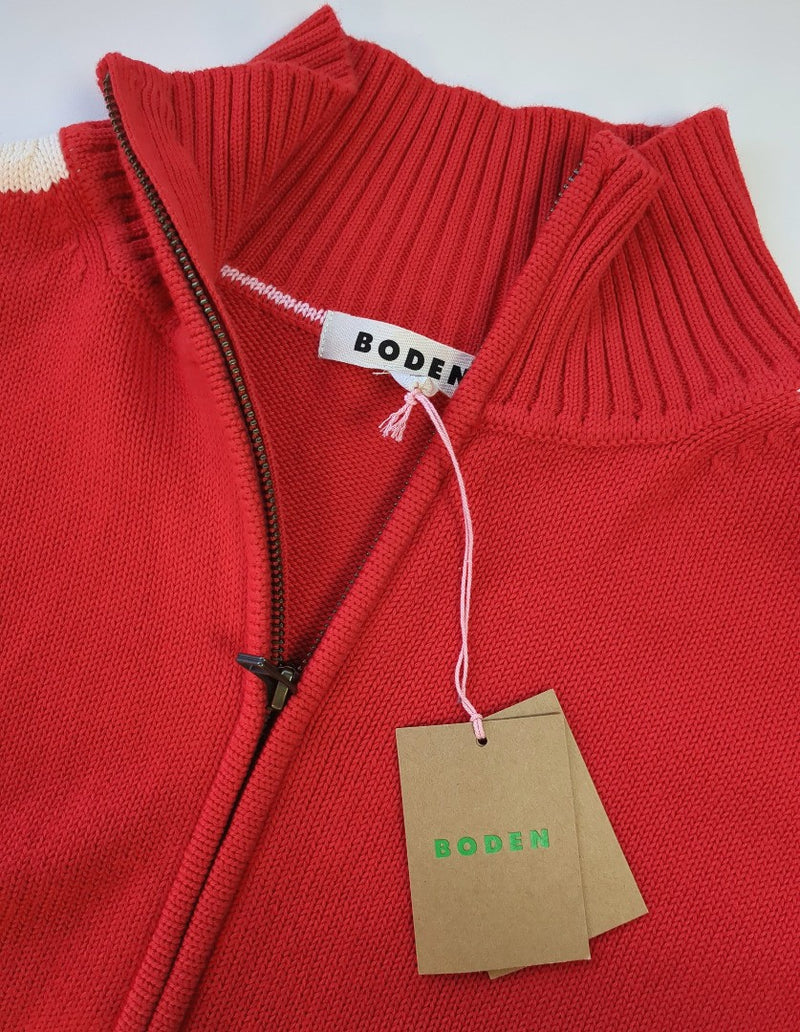 BODEN Knitted Zip-Up Cardigan Small UK 8-10