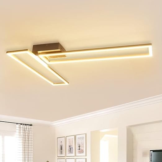 Led Ceiling Light Dimmable, 40W Modern Double Rectangles Design Ceiling Lamp