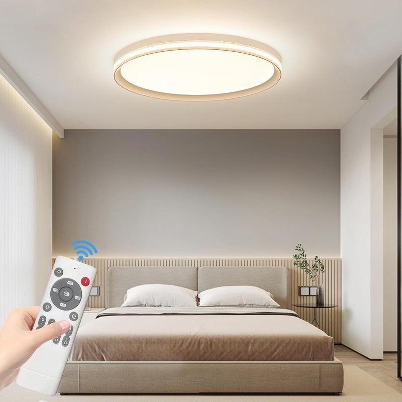 Round LED Ceiling Light, Dimmable 3000k/4500k/6500k, Ultra-Thin Panel Light