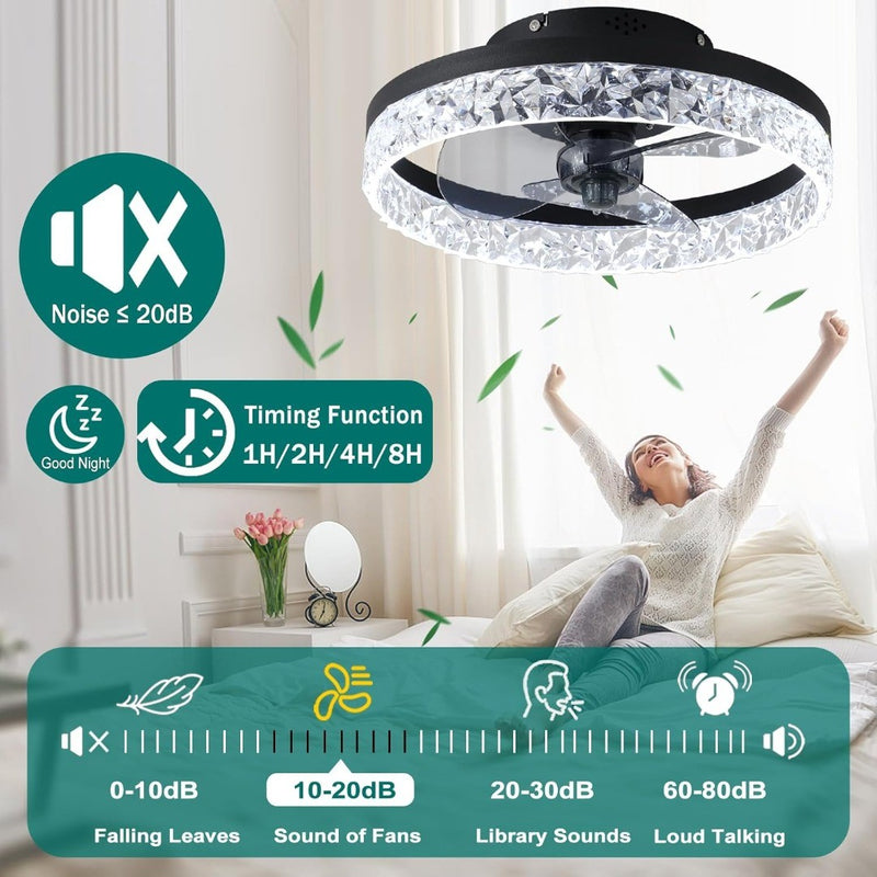 Quiet Ceiling Fans with Lights Remote Control, Modern Lighting Fan Ceiling Light