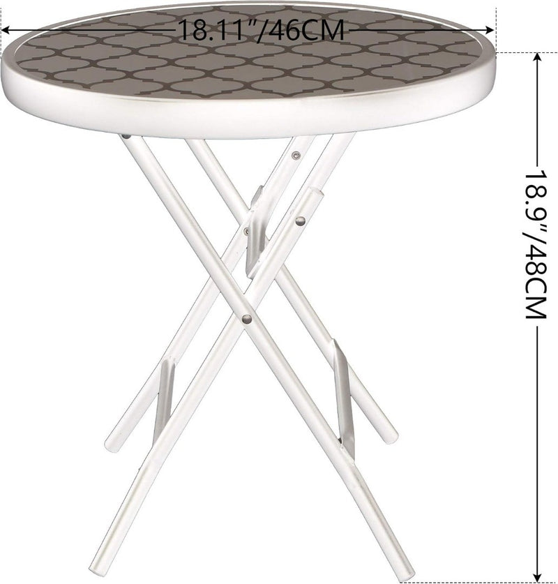 Folding Side Table Coffee Table Outdoor Black