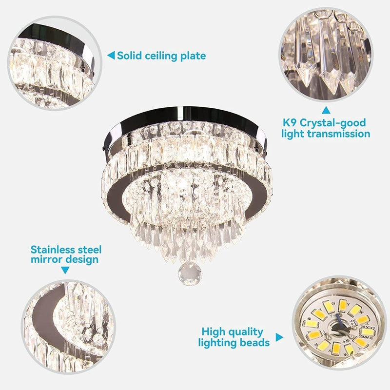 11.8" Modern Crystal Chandeliers LED