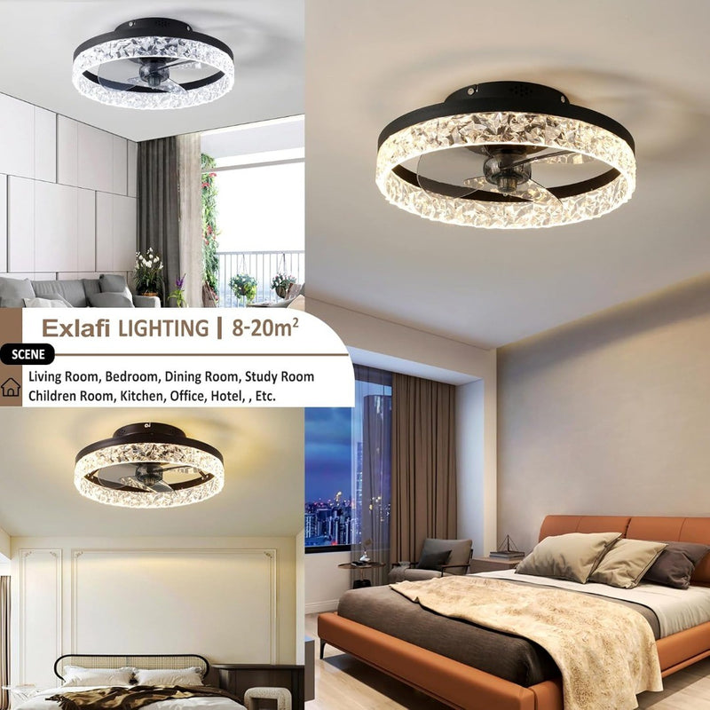 Quiet Ceiling Fans with Lights Remote Control, Modern Lighting Fan Ceiling Light