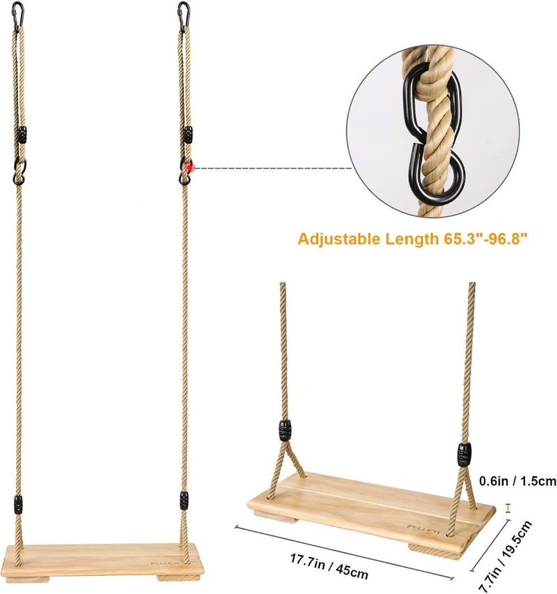 Wooden Hanging Swing 100kg Load