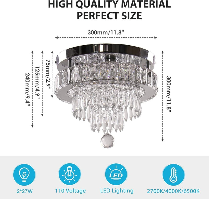 11.8" Modern Crystal Chandeliers LED