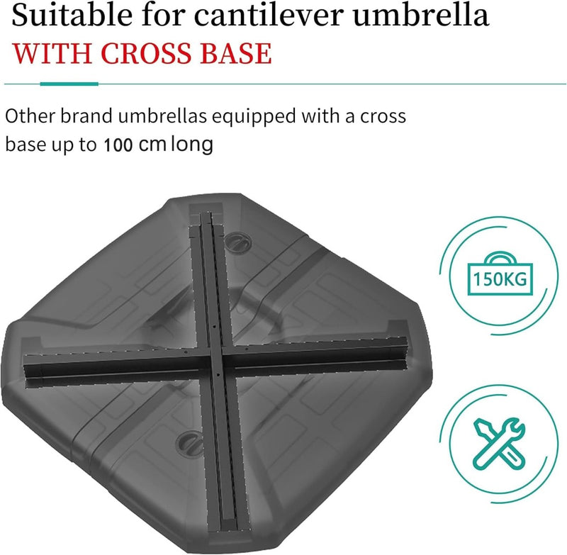 Patio Umbrella Base Water and Sand Filled 35KG