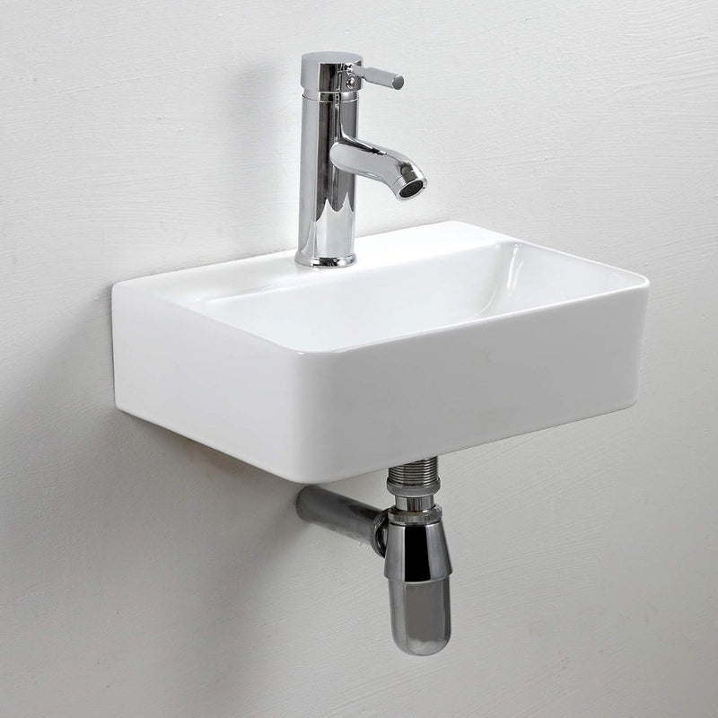 White Bathroom Sink Wall Mounted