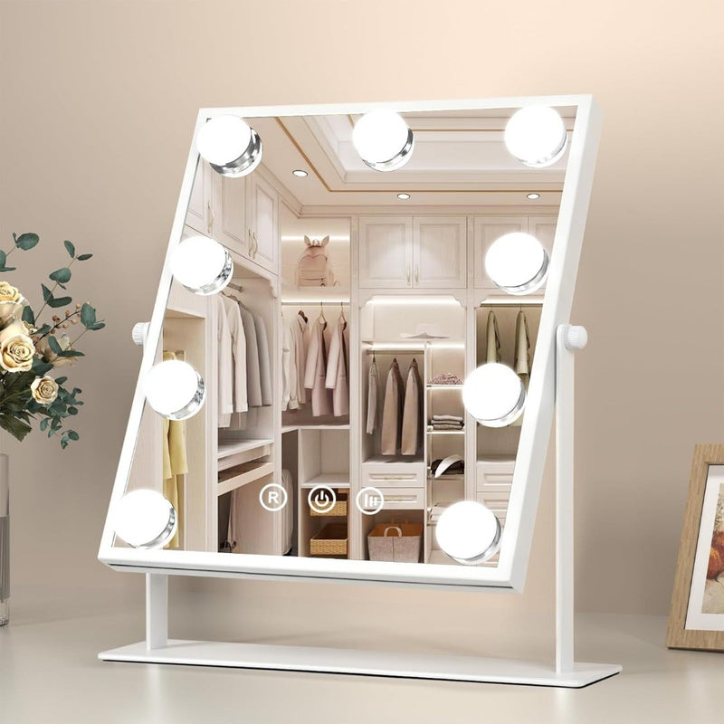 Makeup Mirror with Lights 9 LED Bulbs Touch Control 37L x 25W cm