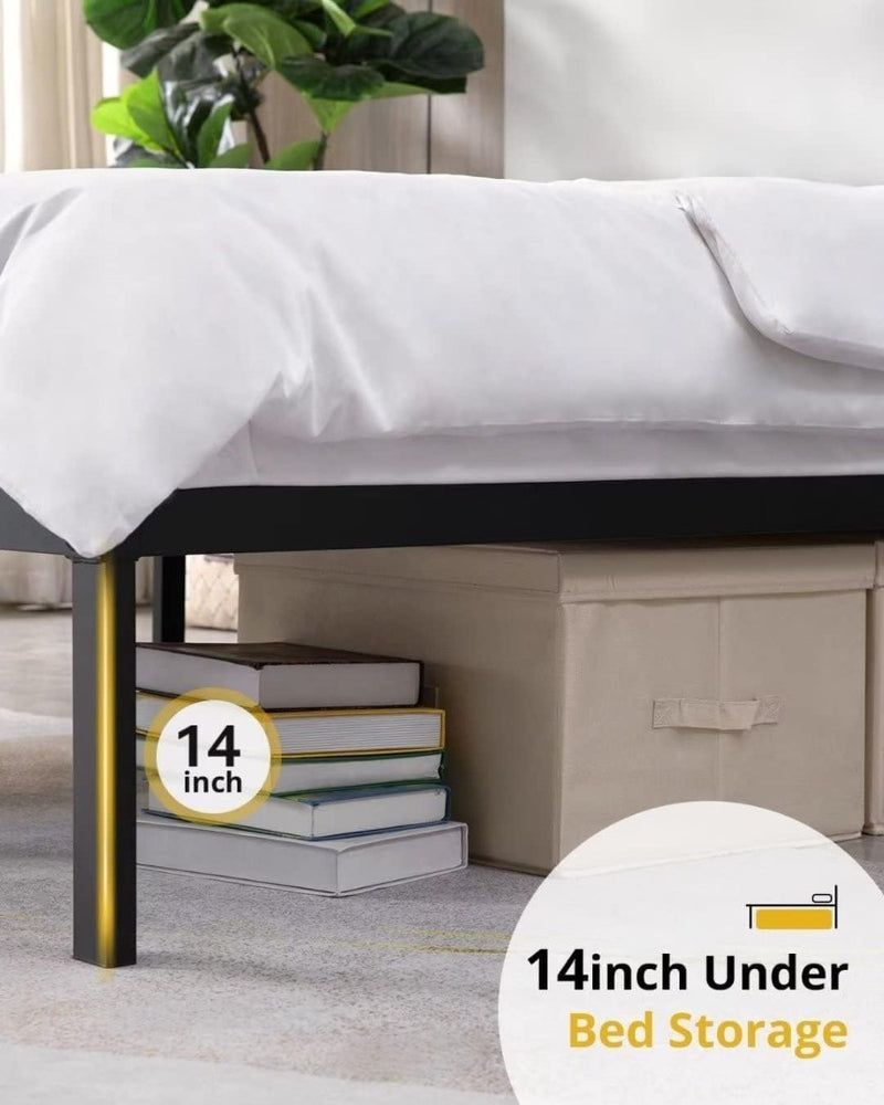 Metal Platform Bed Frame 157x200cm Black