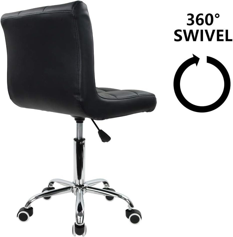 Leather Office Chair Height Adjustable Black