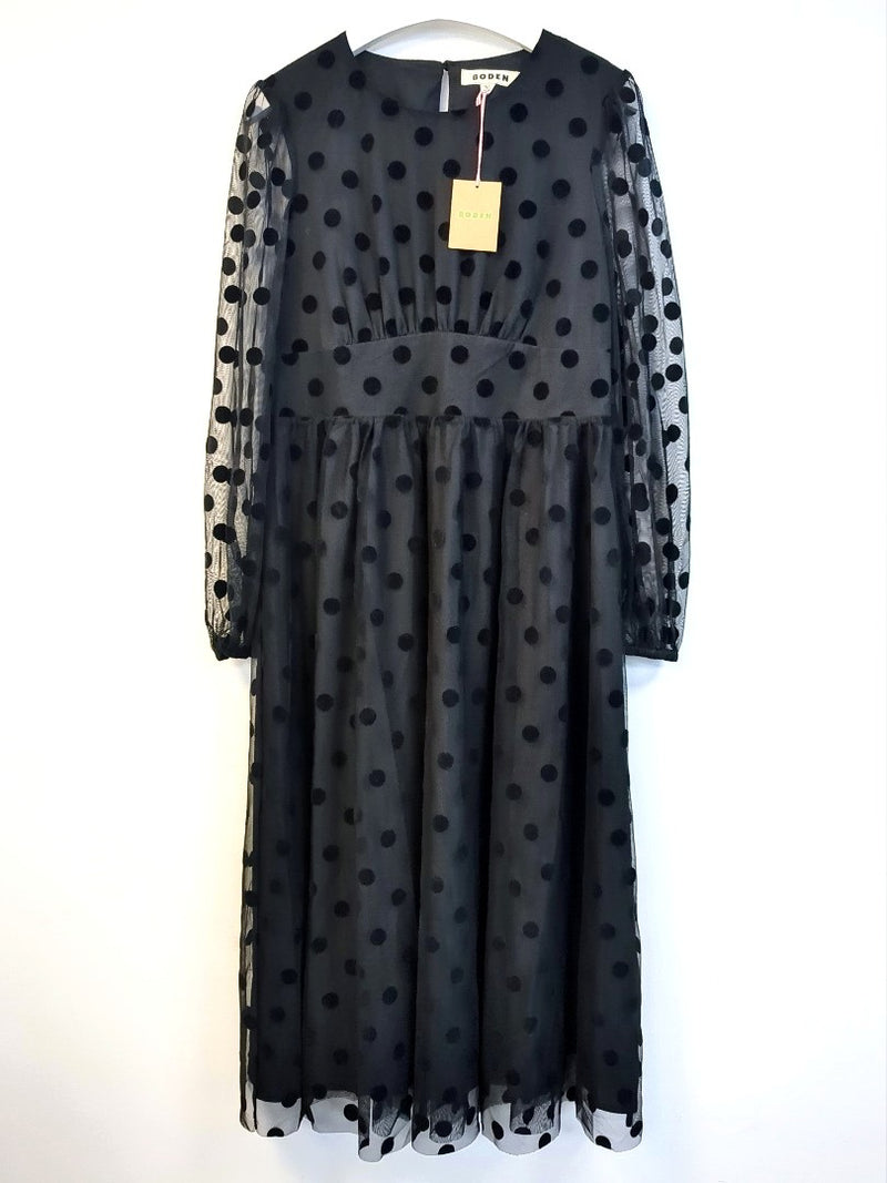 BODEN Tulle Spot Midi Dress UK 10P